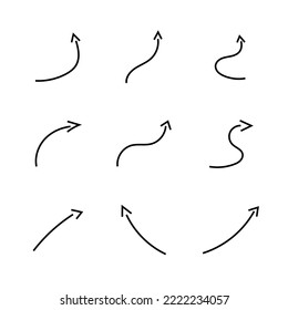 Set Arrow line art vector for decorative