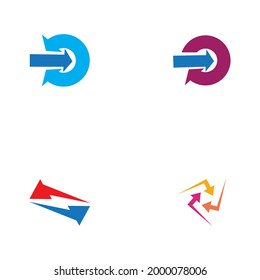set of arrow logo business illustration design 