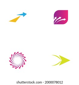 set of arrow logo business illustration design 