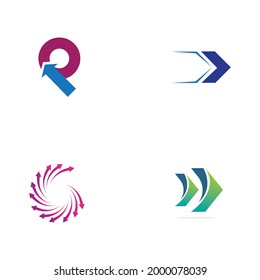 set of arrow logo business illustration design 
