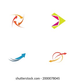 set of arrow logo business illustration design 