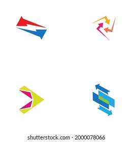 set of arrow logo business illustration design 