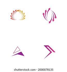 set of arrow logo business illustration design 