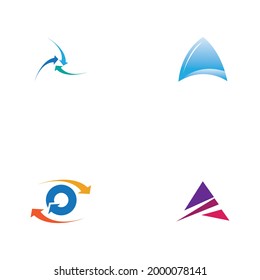 set of arrow logo business illustration design 