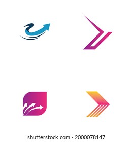 set of arrow logo business illustration design 