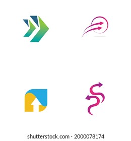 set of arrow logo business illustration design 