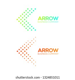 Set of Arrow or Next Forward Fly logo with Cross Plus or Positive signs, Medical Healthcare Hospital Pharmacy Clinic concept, Express and Logistics Symbols, Technology and digital icons