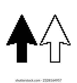 Set of Arrow pixel icon, web cursor click mouse symbol, computer pointer vector illustration .