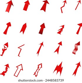 A set of arrow pointers of different shapes and sizes. Vector illustration for different needs and insertions into text or website