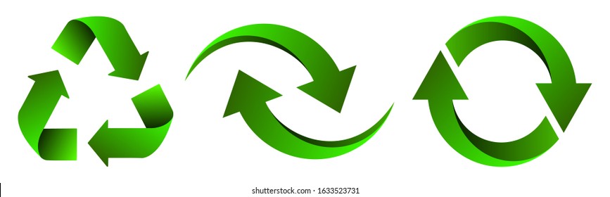 Set of arrow recycle, means using recycled resources – stock vector