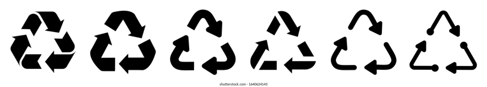 Set of arrow recycle, means using recycled resources, recycling, arrows, recycle icon – stock vector
