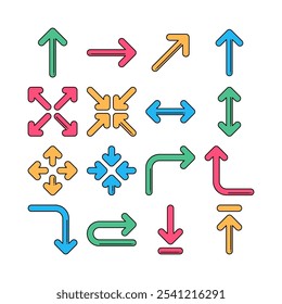 Set of arrow related icons