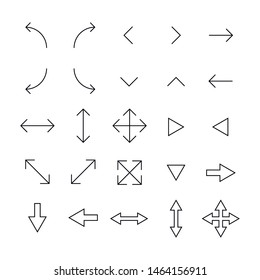 Set of arrow related vector line icons. Premium linear symbols pack. Vector illustration isolated on a white background. Web symbols for web sites and mobile app. Trendy design. 