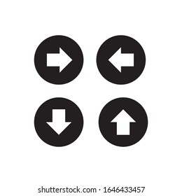 set arrow right left up down icon for mobile and web