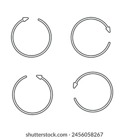 set of arrow rotation icons, clockwise, counterclockwise direction of movement, collection of arrows, contour arrow icons