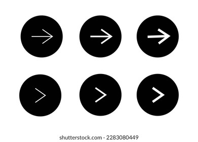 set of arrow i round shape button