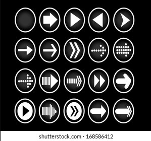 set of Arrow shape sign icon in circle shape in vector illustration for web design elements