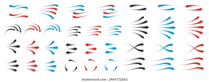 Set of arrow showing warm air heater direction.