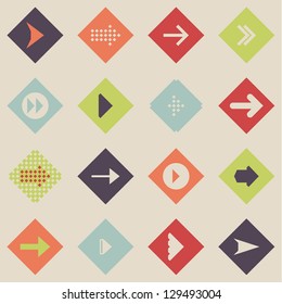 Set arrow sign icon vector