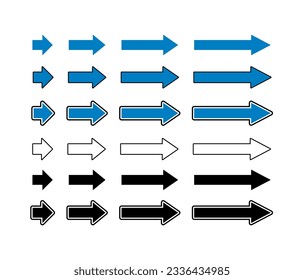 Set of arrow sign, vector illustration design template elements