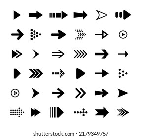 Set of arrow signs icon arrow, direction and movement vector.