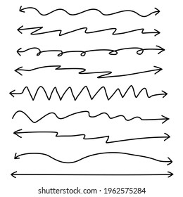 Set Arrow sketch doodle, Abstract Hand drawn icon Arrow illustration vector 