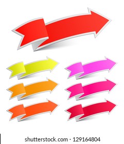 Set of arrow stickers, vector illustration