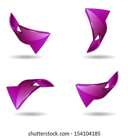 Set of arrow stickers, vector illustration