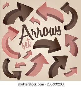 Set of arrow stickers, vector illustration