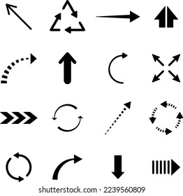 Set arrow symbol icon direction. position indication sign. Arrow angle. Computer Icons Arrow. Dotted arrows.