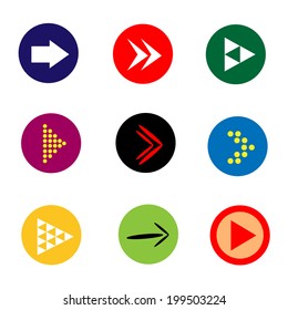 set of arrow symbols and signs vectors