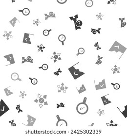 Set Arrow, Unknown search, Financial growth increase and Many ways directional arrow on seamless pattern. Vector