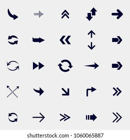 set of arrow vector icon illustration. direction arrow icon. repeat arrow icon,