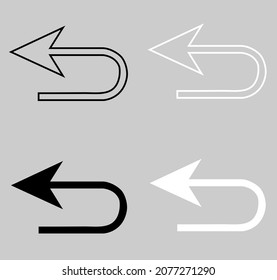 Set of Arrow vector icon, Arrow icon vector in trendy flat style. Arrow icon image, Arrow icon illustration isolated on gray background