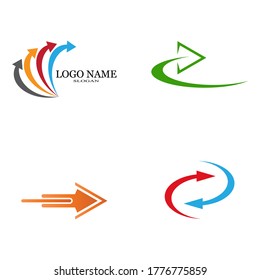 Set Arrow vector illustration icon Logo Template design