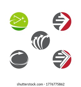 Definir diseño de plantilla de icono de ilustración vectorial de flecha