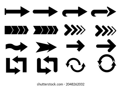 Set of arrow vector isolated on white background.