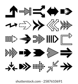  Set of arrow vector on white background