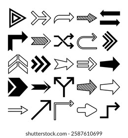  Set of arrow vector on white background