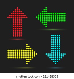 Set of arrows in all directions, arrow icons. Arrow symbol. Vector illustration