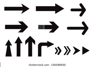 Set of arrows. Arrow icon. Vector illustration. on white background