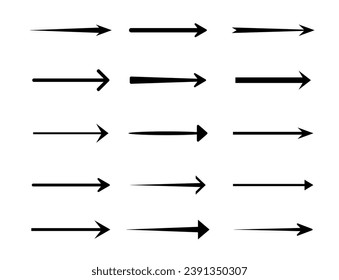 Set of arrows. Arrow icon. Vector illustration.
