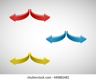 Set arrows banner shape