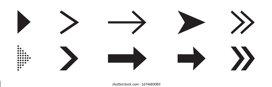 Set of arrows. Black arrow icon collection vector illustration.