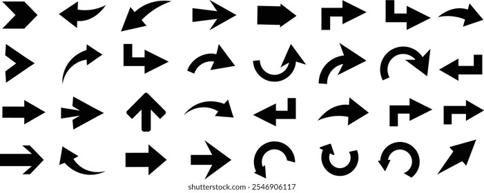 Set of arrows black icons. Arrows icons set. Arrow vector collection. Arrow. Cursor. Modern simple arrows. Arrow icon pack
