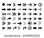 Set of arrows black icons. Circle arrows, rotate arrow, spinning loading symbol. Circular rotation loading elements, redo process. Vector Illustration.