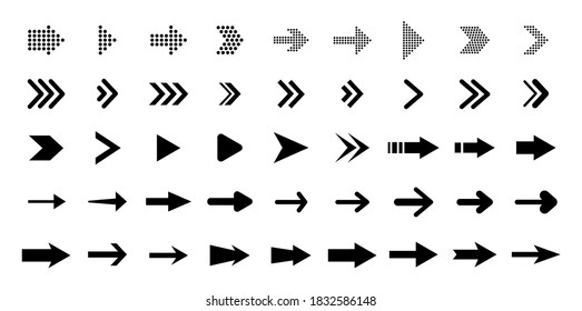 Set of arrows black icons. Collection arrows. Arrow icon. Black vector arrows. For website design.