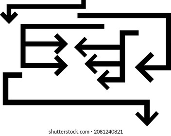 Set of arrows in black monochromatic variation (explanatory and illustrative diagrams)