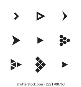 Set of arrows in black on white background for design purposes