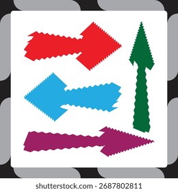 Set of Arrows of bright color. Simple flat vector